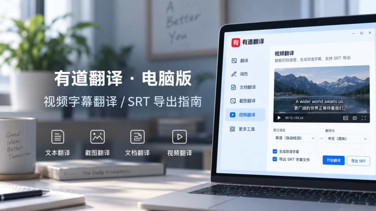 有道翻译电脑版视频字幕翻译与 SRT 导出教程封面